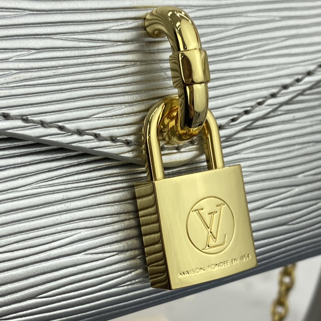 Louis Vuitton PADLOCK ON STRAP Handbag Epi Leather M80819 Silver